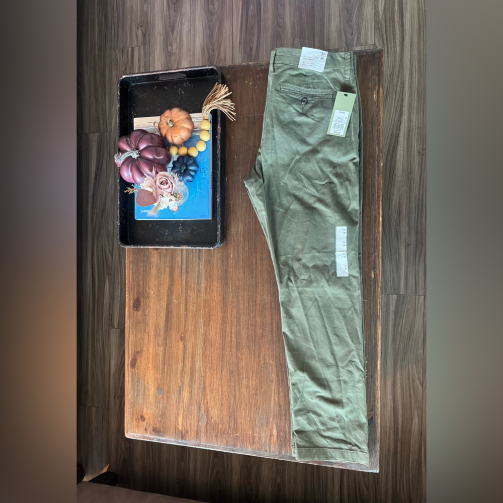 Men’s Slim Fit Chino Pants – Olive Green